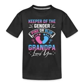 Baby Shower Genre Grand-père Gardien du genre - T-shirt bio Premium Enfant - noir - Devant