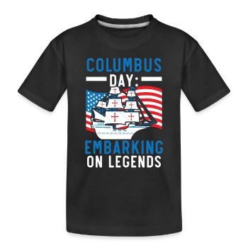 Columbus Day: Embarkation on legends Columbus-T - Kids' Premium Organic T-Shirt - black - Front