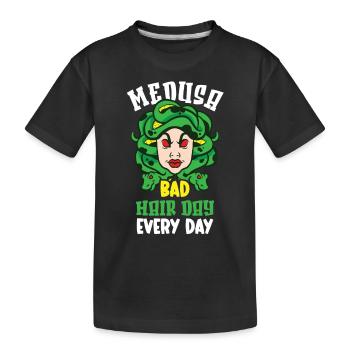 Medusa Griechische Mythologie Fabelwesen Gorgone - Kinder Premium Bio T-Shirt - Schwarz - Vorne