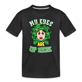 Medusa Griechische Mythologie Fabelwesen Gorgone - Kinder Premium Bio T-Shirt - Schwarz - Vorne