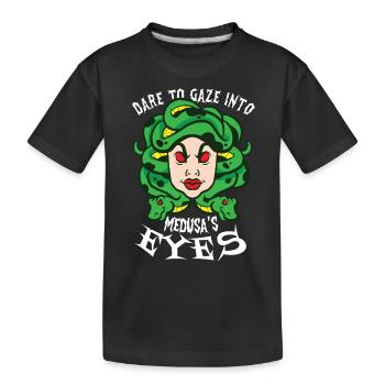 Medusa Griechische Mythologie Fabelwesen Gorgone - Kinder Premium Bio T-Shirt - Schwarz - Vorne