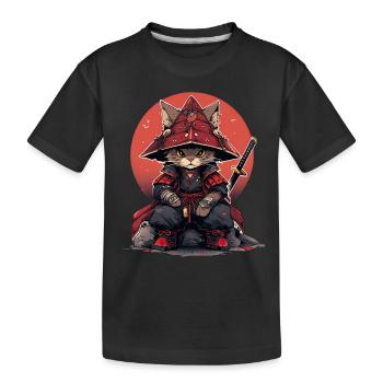 Chat d’Asie Samouraï japonais Samouraï - T-shirt bio Premium Enfant - noir - Devant