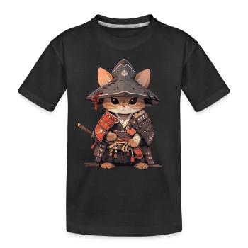 Chat d’Asie Samouraï japonais Samouraï - T-shirt bio Premium Enfant - noir - Devant