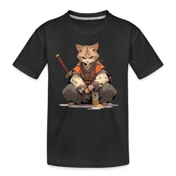 Chat d’Asie Samouraï japonais Samouraï - T-shirt bio Premium Enfant - noir - Devant