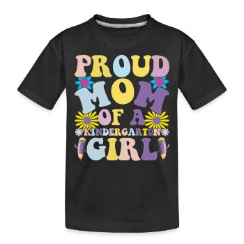 Stolze Mutter eines Kindergartenmädchens! Tochter - Kinder Premium Bio T-Shirt - Schwarz - Vorne