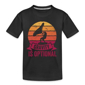 Schwerkraft Ist Optional Flügelfolie Wingsurfing - Kinder Premium Bio T-Shirt - Schwarz - Vorne