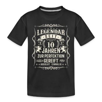 Perfektion seit einem Jahrzehnt - Kinder Premium Bio T-Shirt - Schwarz - Vorne