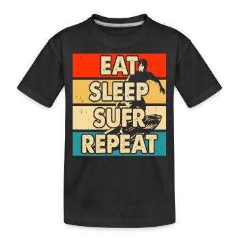 Surfen Surfer - Kinder Premium Bio T-Shirt - Schwarz - Vorne