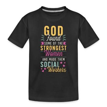 Social Service God Found Some Of The Social Work - Kinder Premium Bio T-Shirt - Schwarz - Vorne