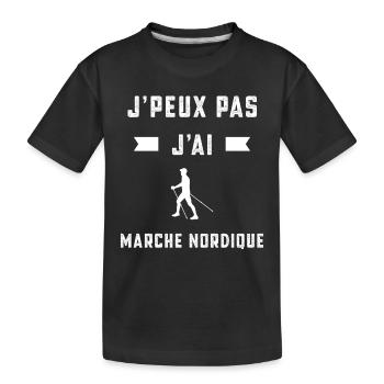 je peux pas j'ai marche nordique marcheur cadeau - T-shirt bio Premium Enfant - noir - Devant