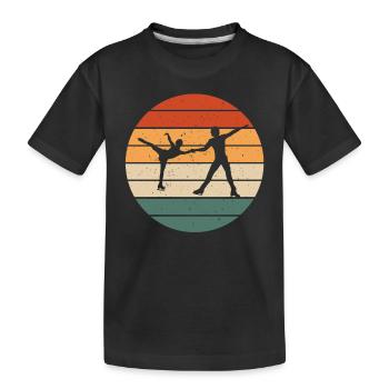 Tenue de danse sur glace rétro patinage sur glace - T-shirt bio Premium Enfant - noir - Devant