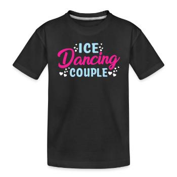 Glace Danse sur glace Couple Patinage sur glace - T-shirt bio Premium Enfant - noir - Devant