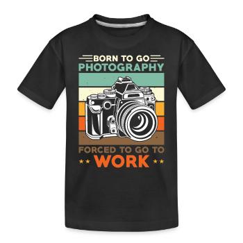 Photographe Né pour photographier pour travailler - T-shirt bio Premium Enfant - noir - Devant