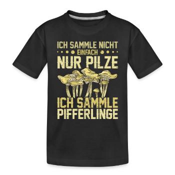 Mykologe Pilze Pfifferlingsammler Pilzsucher - Kinder Premium Bio T-Shirt - Schwarz - Vorne