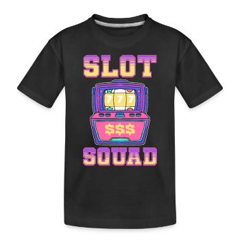 Slot Squad Lucky Slot Machine Casino Gambling - Kids' Premium Organic T-Shirt - black - Front