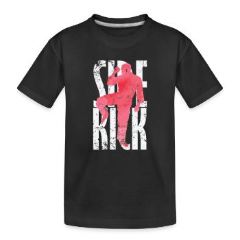 Side Kick Kickboxen Taekwondo - Kinder Premium Bio T-Shirt - Schwarz - Vorne