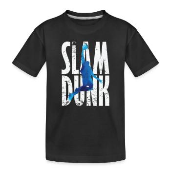 Slam Dunk Dribbler Basketball - Kids' Premium Organic T-Shirt - black - Front