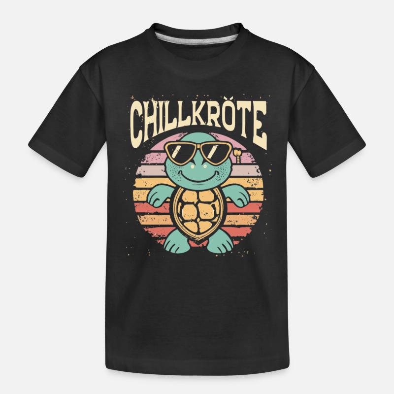 Relaxed turtles Chill toad - Kids' Premium Organic T-Shirt - black