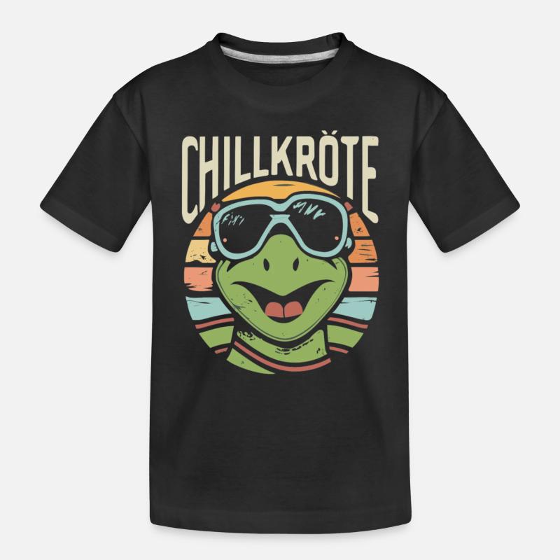 Crapaud Chill Turtle détendu - T-shirt bio Premium Enfant - noir