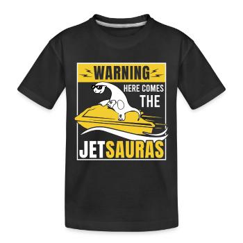 Attention: Voici le Jetsaurus - T-shirt bio Premium Enfant - noir - Devant