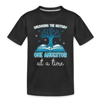 Family Tree Family Historian Genealogy Genealogist - Kids' Premium Organic T-Shirt - black - Front