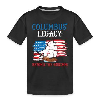 L’héritage de Christophe Colomb : au-delà de l’horizon Kolu - T-shirt bio Premium Enfant - noir - Devant