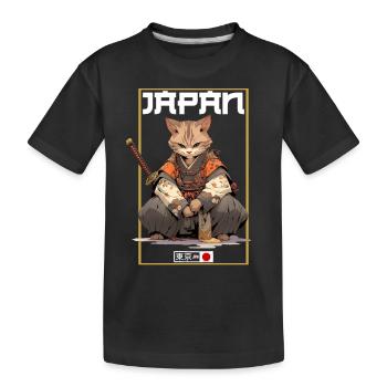 Chat d’Asie Samouraï japonais Samouraï - T-shirt bio Premium Enfant - noir - Devant