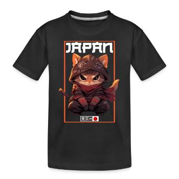 Chat d’Asie Samouraï japonais Samouraï - T-shirt bio Premium Enfant - noir - Devant