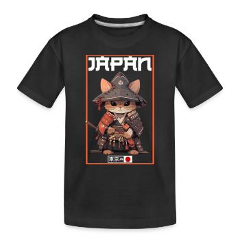 Chat d’Asie Samouraï japonais Samouraï - T-shirt bio Premium Enfant - noir - Devant