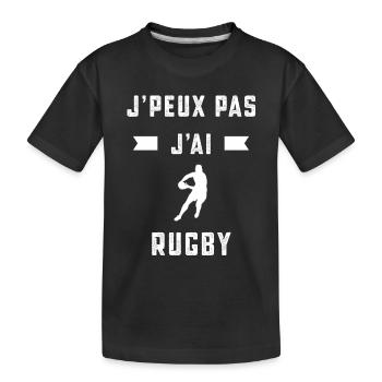 je peux pas j'ai rugby rugbyman cadeau - T-shirt bio Premium Enfant - noir - Devant
