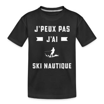 je peux pas j'ai ski nautique skieur cadeau - T-shirt bio Premium Enfant - noir - Devant