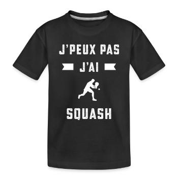 je peux pas j'ai squash squasheur cadeau - T-shirt bio Premium Enfant - noir - Devant