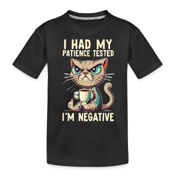 Lustiger Katzenliebhaber Katze Katzen Spruch - Kinder Premium Bio T-Shirt - Schwarz - Vorne