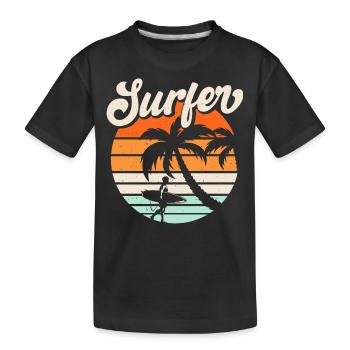 Surfing Surfer - Kids' Premium Organic T-Shirt - black - Front