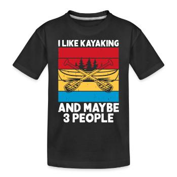 Kajak Kajakfahrer Kajaker - Kinder Premium Bio T-Shirt - Schwarz - Vorne