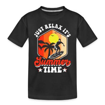 Surfing Surfer - Kids' Premium Organic T-Shirt - black - Front