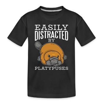 Ornithorynque facilement distrait par les ornithorynques - T-shirt bio Premium Enfant - noir - Devant