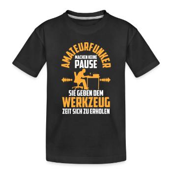 L’opérateur radioamateur ne prend pas de pause Opérateur radioamateur - T-shirt bio Premium Enfant - noir - Devant