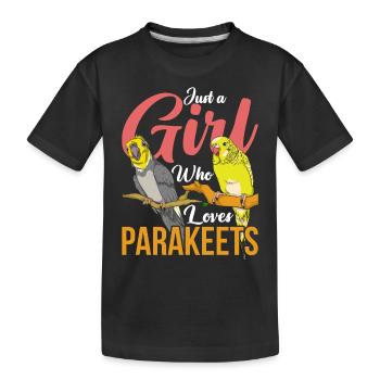 Vogelliebhaber Vogel Mädchen Geschenk Sittich - Kinder Premium Bio T-Shirt - Schwarz - Vorne