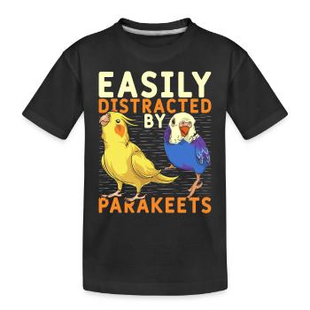 Oiseau amoureux Oiseau Drôle de cadeau Perruche - T-shirt bio Premium Enfant - noir - Devant