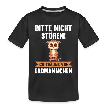 Erdmännchen - Kinder Premium Bio T-Shirt - Schwarz - Vorne