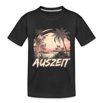 Auszeit Urlaub Hängematte Strand - Kinder Premium Bio T-Shirt - Schwarz - Vorne