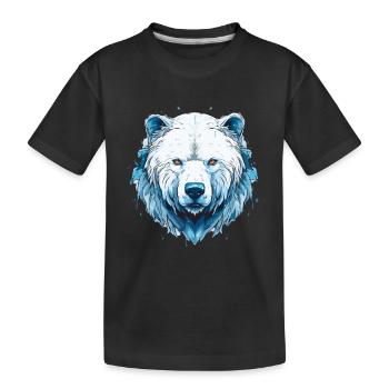 Eisbär Polarbär Naturschutz Klima - Kinder Premium Bio T-Shirt - Schwarz - Vorne