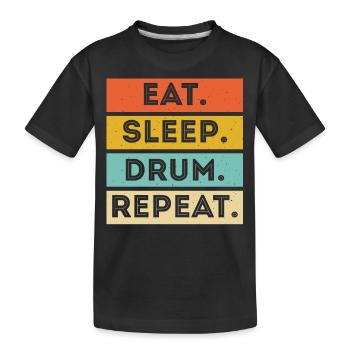 Schlagzeug Schlagzeuger Drummer - Kinder Premium Bio T-Shirt - Schwarz - Vorne
