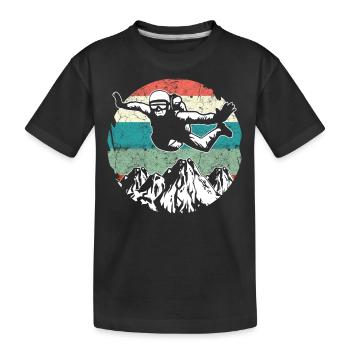 Skydiving - Kids' Premium Organic T-Shirt - black - Front