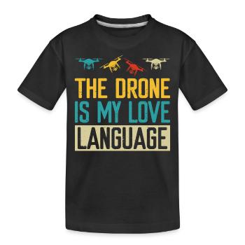 Drohne - Kinder Premium Bio T-Shirt - Schwarz - Vorne
