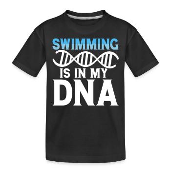 Flotteur de natation - T-shirt bio Premium Enfant - noir - Devant
