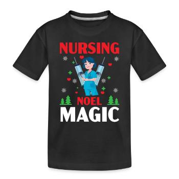 Krankenpflege Noel Magic Medizinische Krankenschwe - Kinder Premium Bio T-Shirt - Schwarz - Vorne