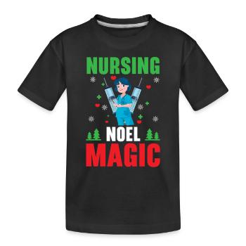 Krankenpflege Noel Magic Medizinische Krankenschwe - Kinder Premium Bio T-Shirt - Schwarz - Vorne