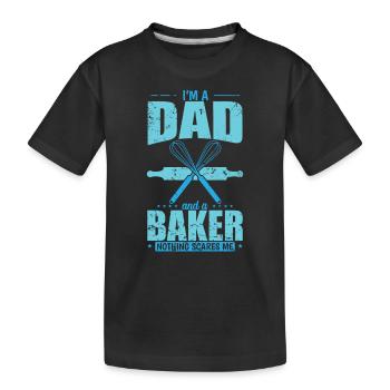 Je suis papa et pâtissier pâtissier gâteau - T-shirt bio Premium Enfant - noir - Devant